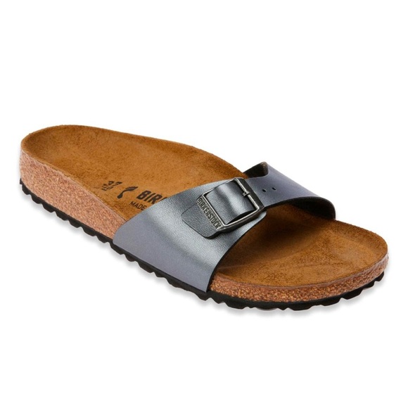 Birkenstock Madrid Metallic Sandal metallic black size 42 new with tags
